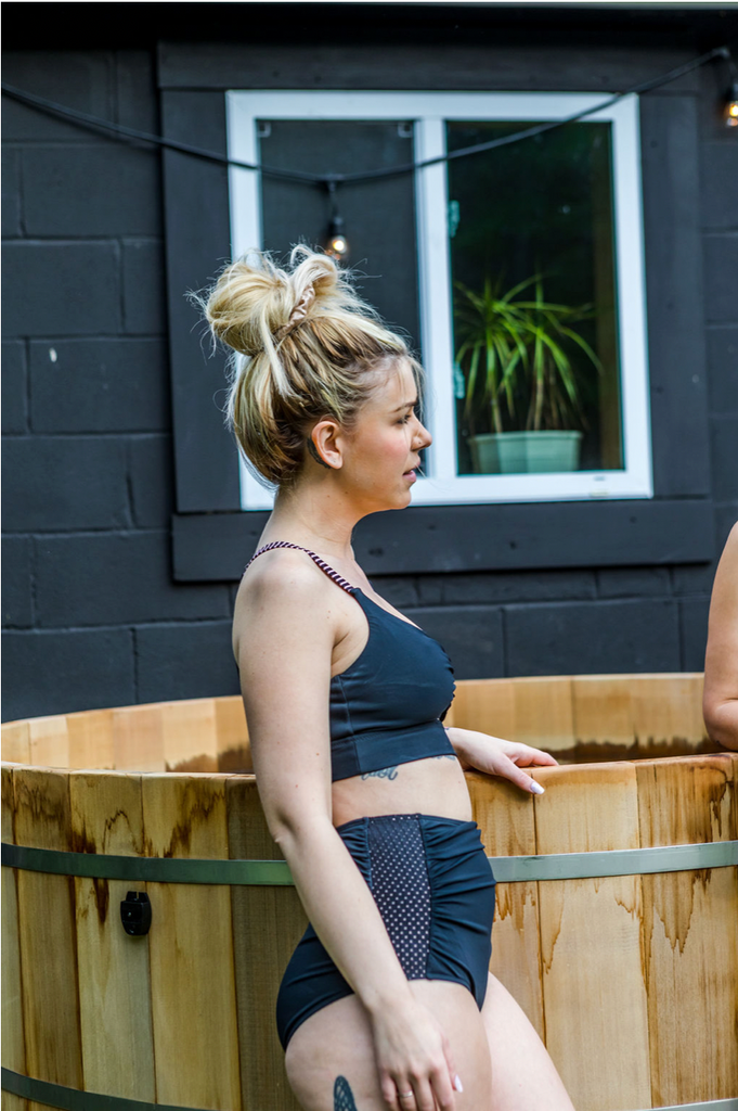 SWIM: Kim Top - Black/Pinstripe