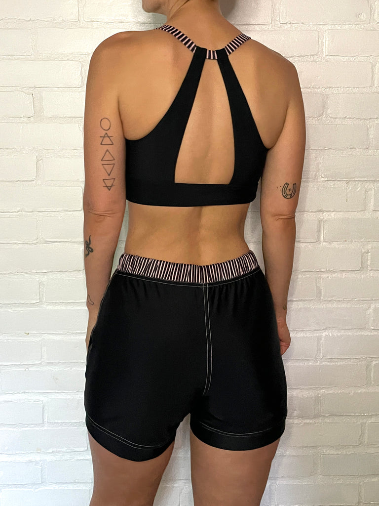 SWIM: Kim Top - Black/Pinstripe