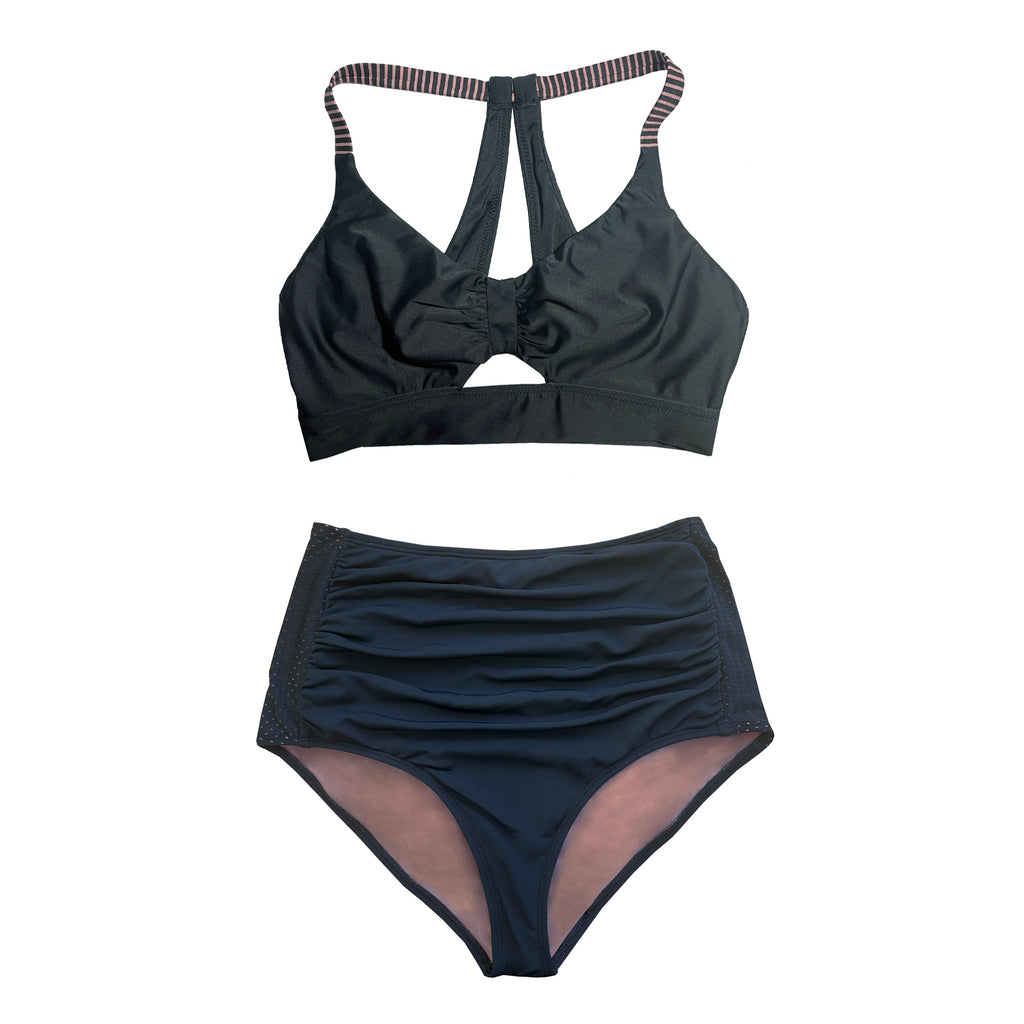 SWIM: Kim Top - Black/Pinstripe