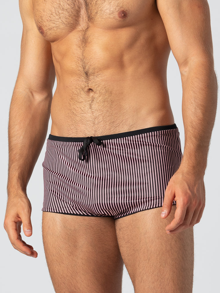 Unisex Water Short - Reversible Pinstripes / Black