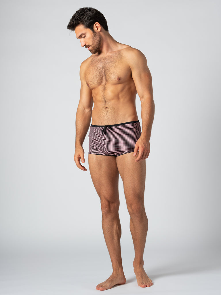 Unisex Water Short - Reversible Pinstripes / Black