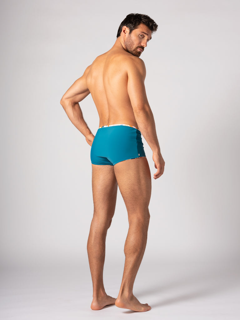 Unisex Water Short - Reversible Urban Surf Print / Jade