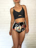 SWIM: Delia Hi-Waisted Ruched Bottoms - Paintchip Print