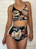 SWIM: Delia Hi-Waisted Ruched Bottoms - Paintchip Print