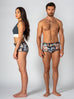 Unisex Water Short - Reversible Paint Chip Print / Grey